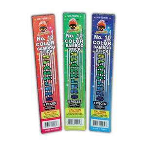 SPARKLERS - ASSORTED COLOR BAMBOO - 12 PACK